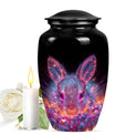 Ethereal Glowing Rabbit Memorial Urn - Pink Bunny Cremation Urn for Ashes