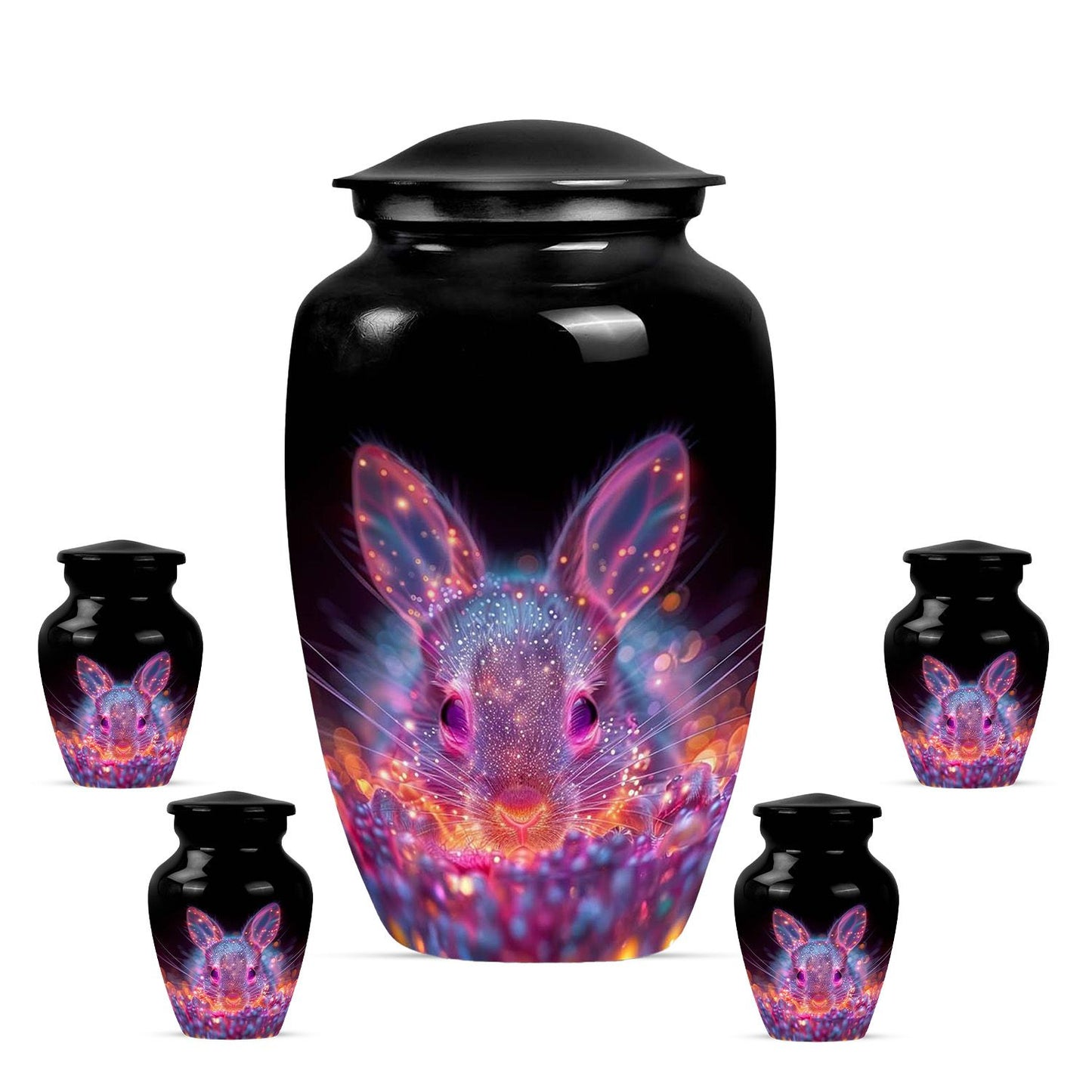 Pink Personalized Rabbit Cremation Urn for Pet Ashes - 10-inch, 200 cu in - Yatskia