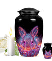 Ethereal Glowing Rabbit Memorial Urn - Pink Bunny Cremation Urn for Ashes