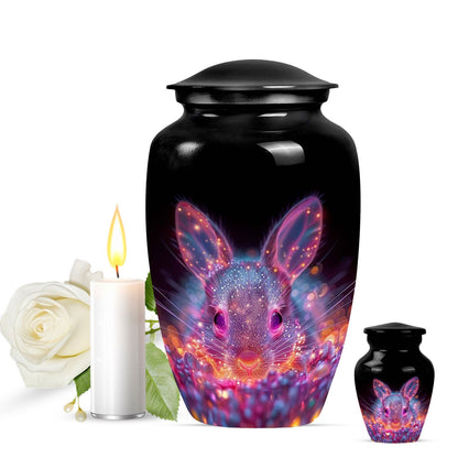 Pink Personalized Rabbit Cremation Urn for Pet Ashes - 10-inch, 200 cu in - Yatskia