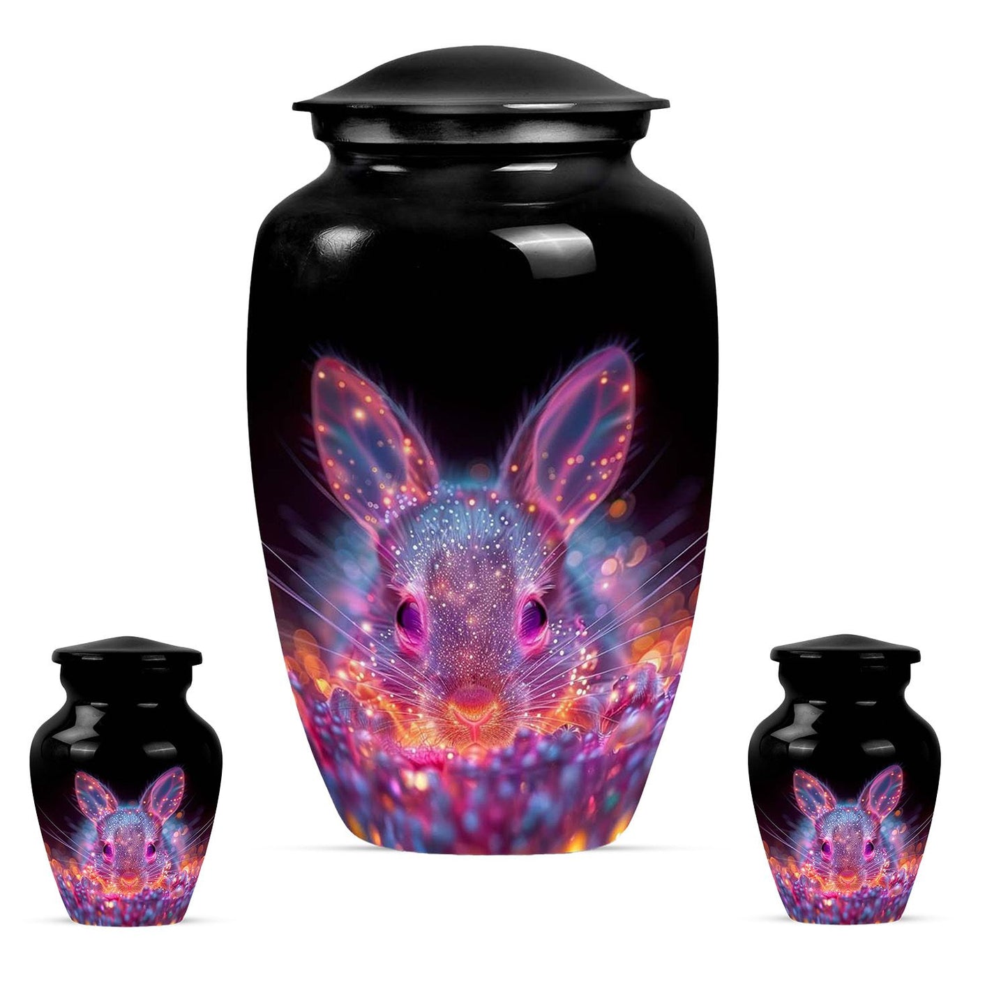 Pink Personalized Rabbit Cremation Urn for Pet Ashes - 10-inch, 200 cu in - Yatskia