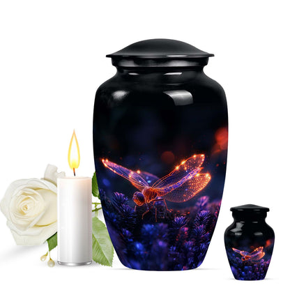 Personalized Dragonfly Cremation Urn for Human Ashes - 10-inch, 200 cu in - Yatskia