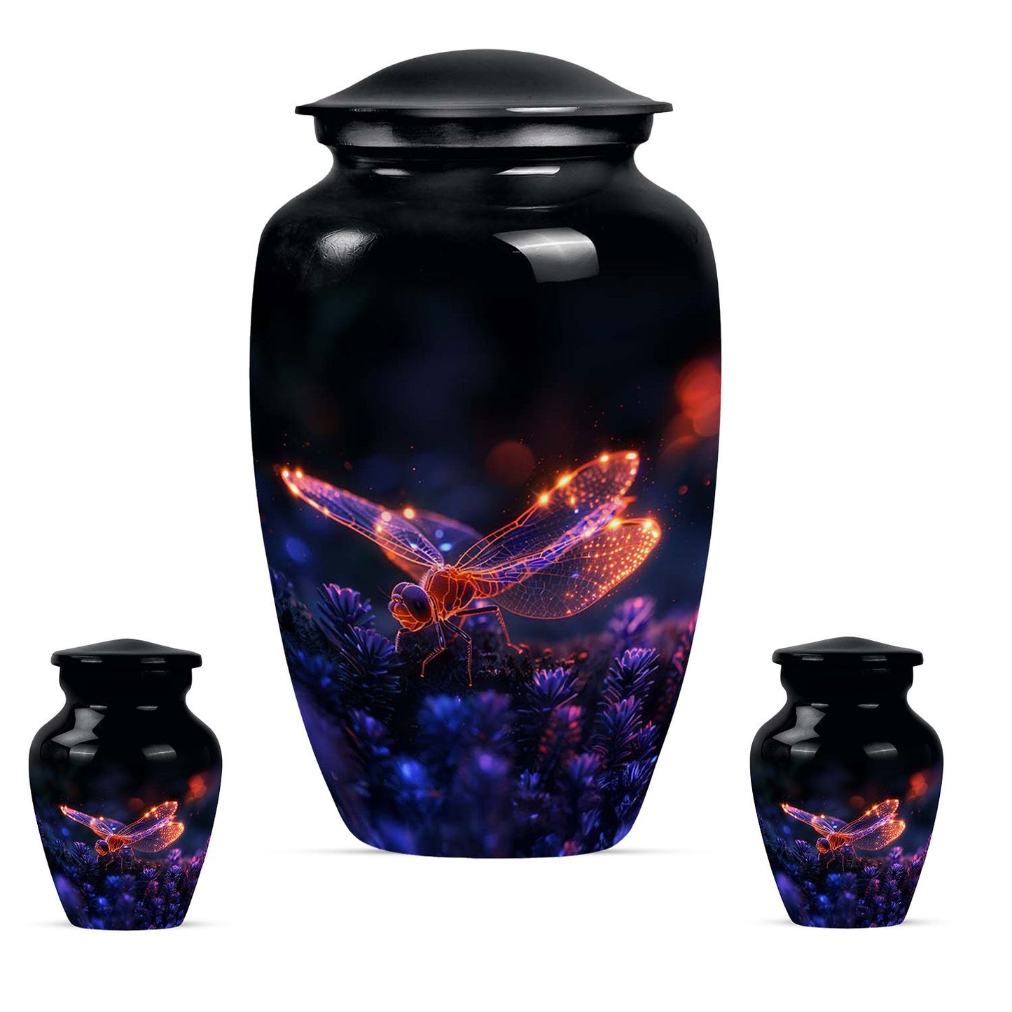 Personalized Dragonfly Cremation Urn for Human Ashes - 10-inch, 200 cu in - Yatskia