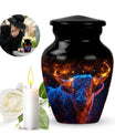 Fiery Horn Bull Memorial Urn For Ashes - Bull Cremation Ashes Urns