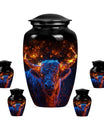Fiery Horn Bull Memorial Urn For Ashes - Bull Cremation Ashes Urns