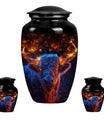 Fiery Horn Bull Memorial Urn For Ashes - Bull Cremation Ashes Urns