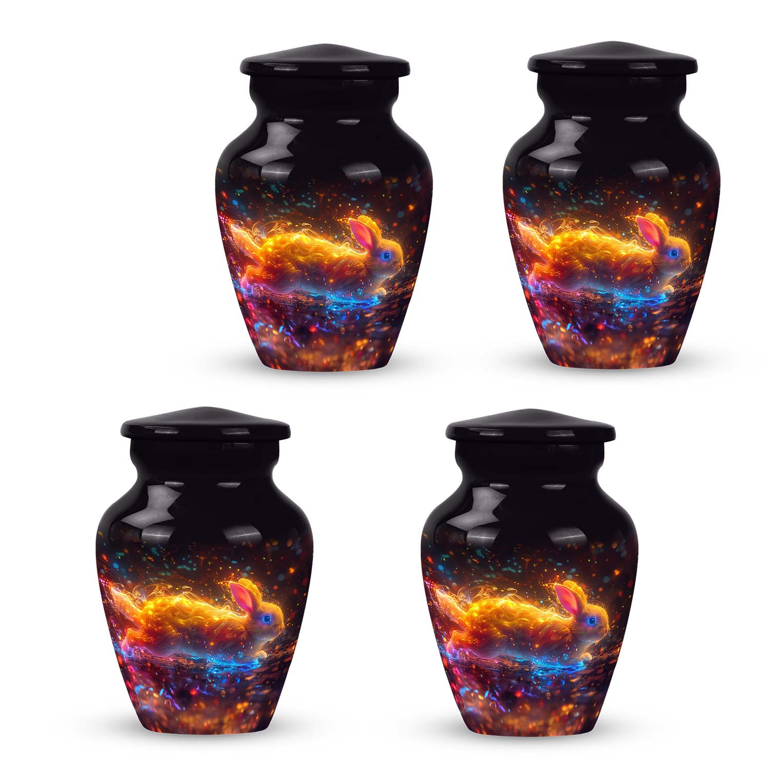 Fiery Rabbit Cremation Ashes Urn - Glowing Bunny Cremation Urns For Sale