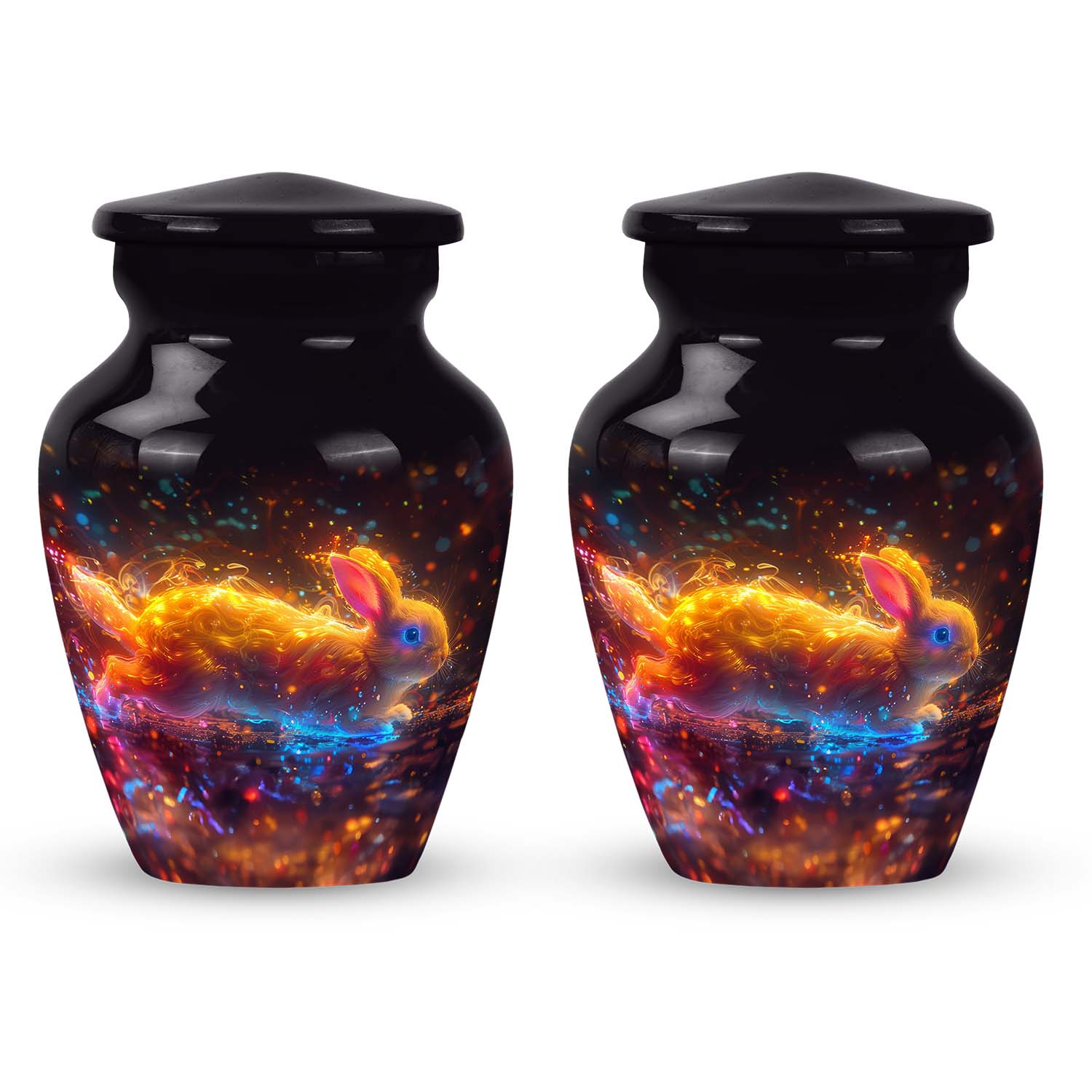 Fiery Rabbit Cremation Ashes Urn - Glowing Bunny Cremation Urns For Sale