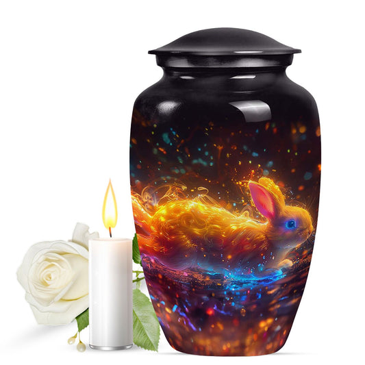 Fiery Rabbit Cremation Ashes Urn - Glowing Bunny Cremation Urns For Sale