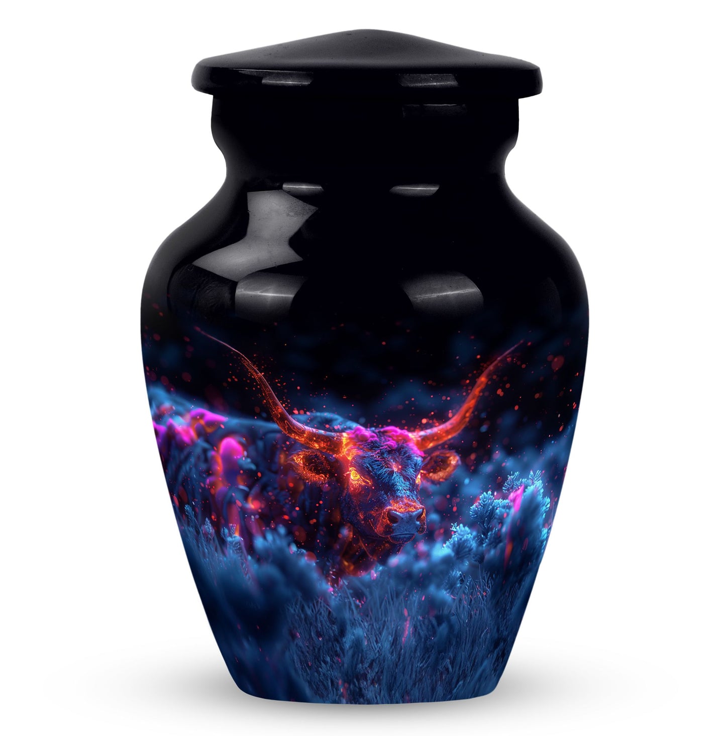 Personalized Bull Cremation Urn for Men - 10-inch, 200 cu in - Yatskia