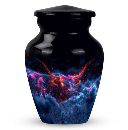Personalized Bull Cremation Urn for Men - 10-inch, 200 cu in - Yatskia