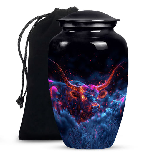Astral Bull Memorial Urn For Ashes - Bull Cremation Ashes Urn For Men