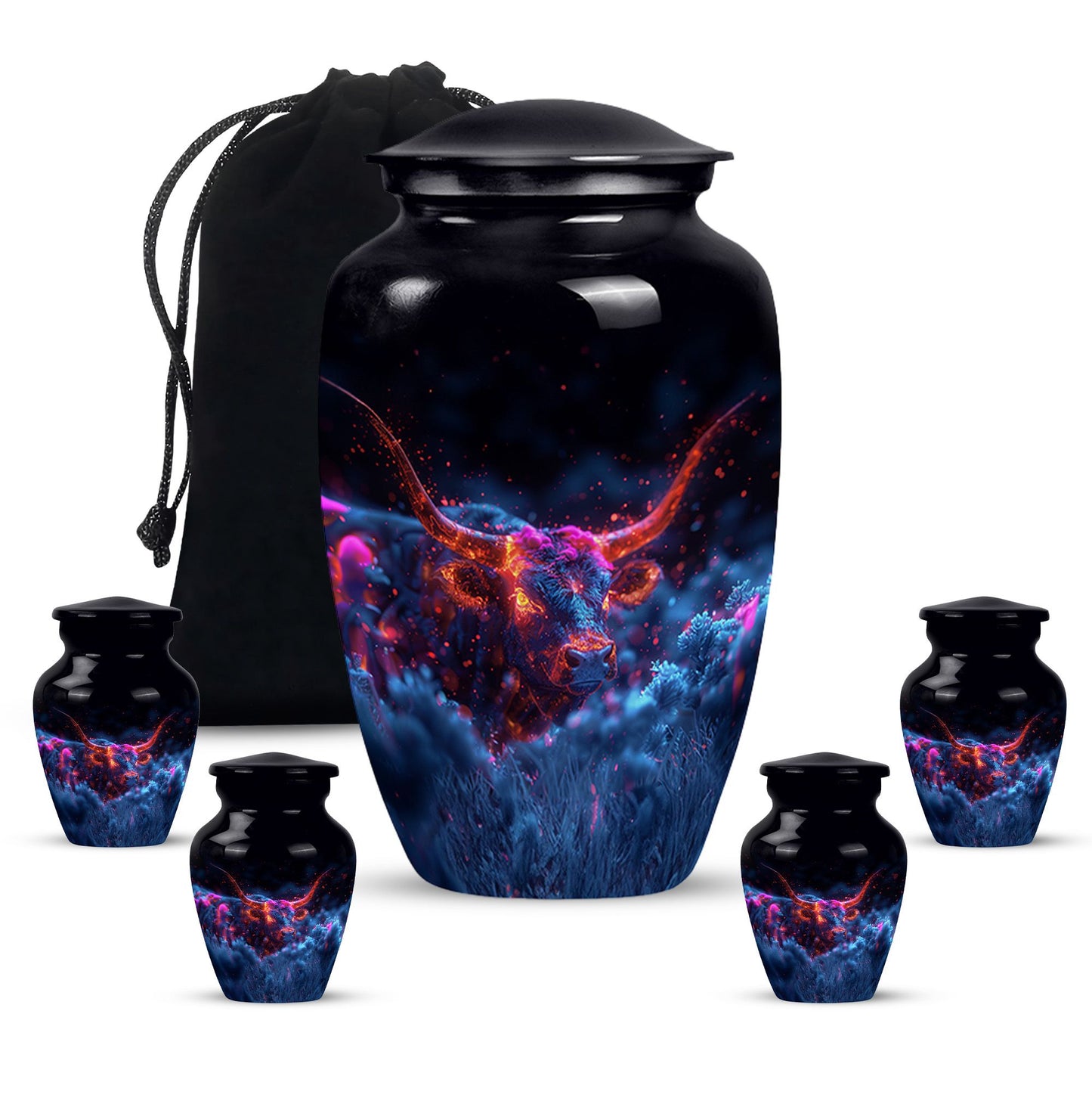 Personalized Bull Cremation Urn for Men - 10-inch, 200 cu in - Yatskia
