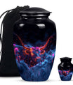 Astral Bull Memorial Urn For Ashes - Bull Cremation Ashes Urn For Men