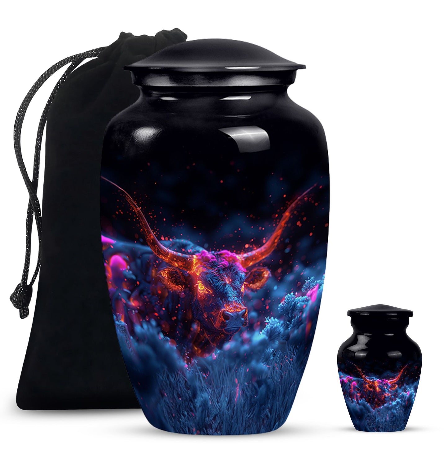 Personalized Bull Cremation Urn for Men - 10-inch, 200 cu in - Yatskia