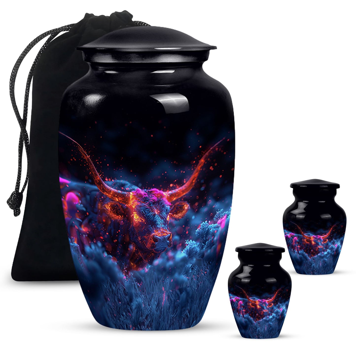 Personalized Bull Cremation Urn for Men - 10-inch, 200 cu in - Yatskia