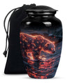Fiery Polar Bear Urn for Funeral - Polar Bear Cremation Urn