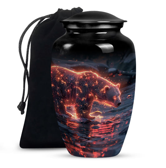 Fiery Polar Bear Urn for Funeral - Polar Bear Cremation Urn