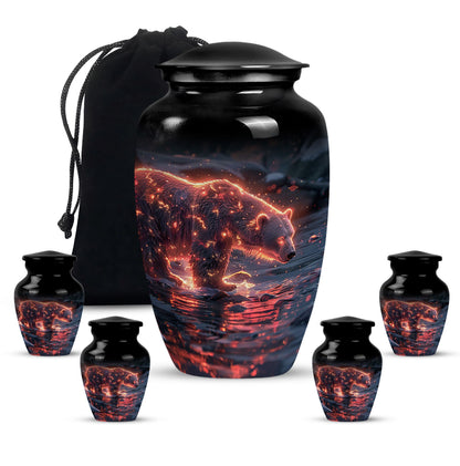 Personalized Bear Cremation Urn for Human Ashes - 10-inch, 200 cu in - Yatskia