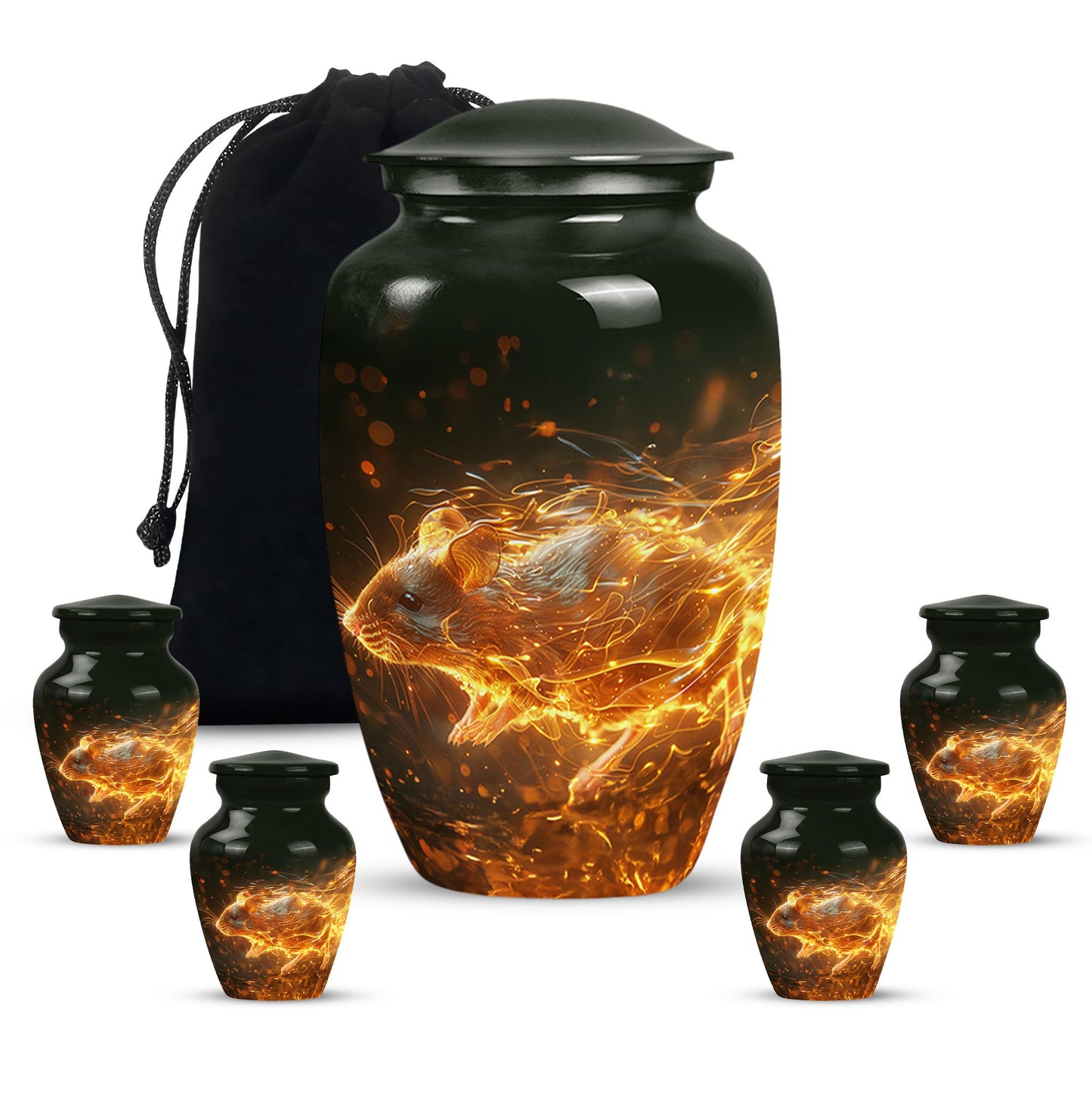 Personalized Mouse Cremation Urn for Human Ashes - 10-inch, 200 cu in - Yatskia