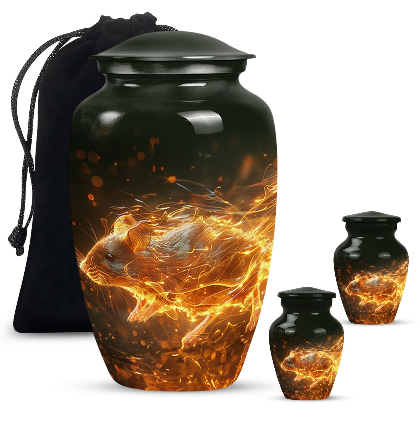 Personalized Mouse Cremation Urn for Human Ashes - 10-inch, 200 cu in - Yatskia