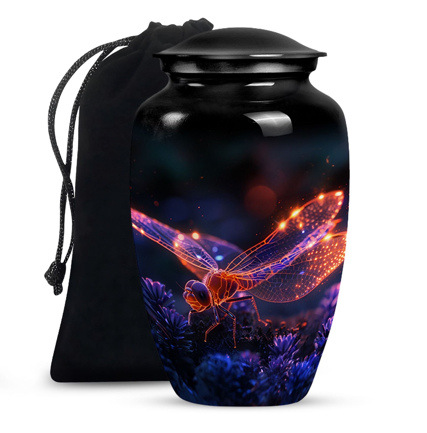 Personalized Dragonfly Cremation Urn for Men - 10-inch, 200 cu in - Yatskia