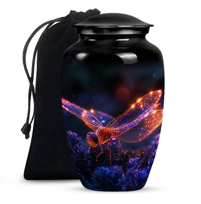 Personalized Dragonfly Cremation Urn for Men - 10-inch, 200 cu in - Yatskia