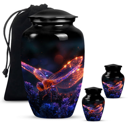 Personalized Dragonfly Cremation Urn for Men - 10-inch, 200 cu in - Yatskia