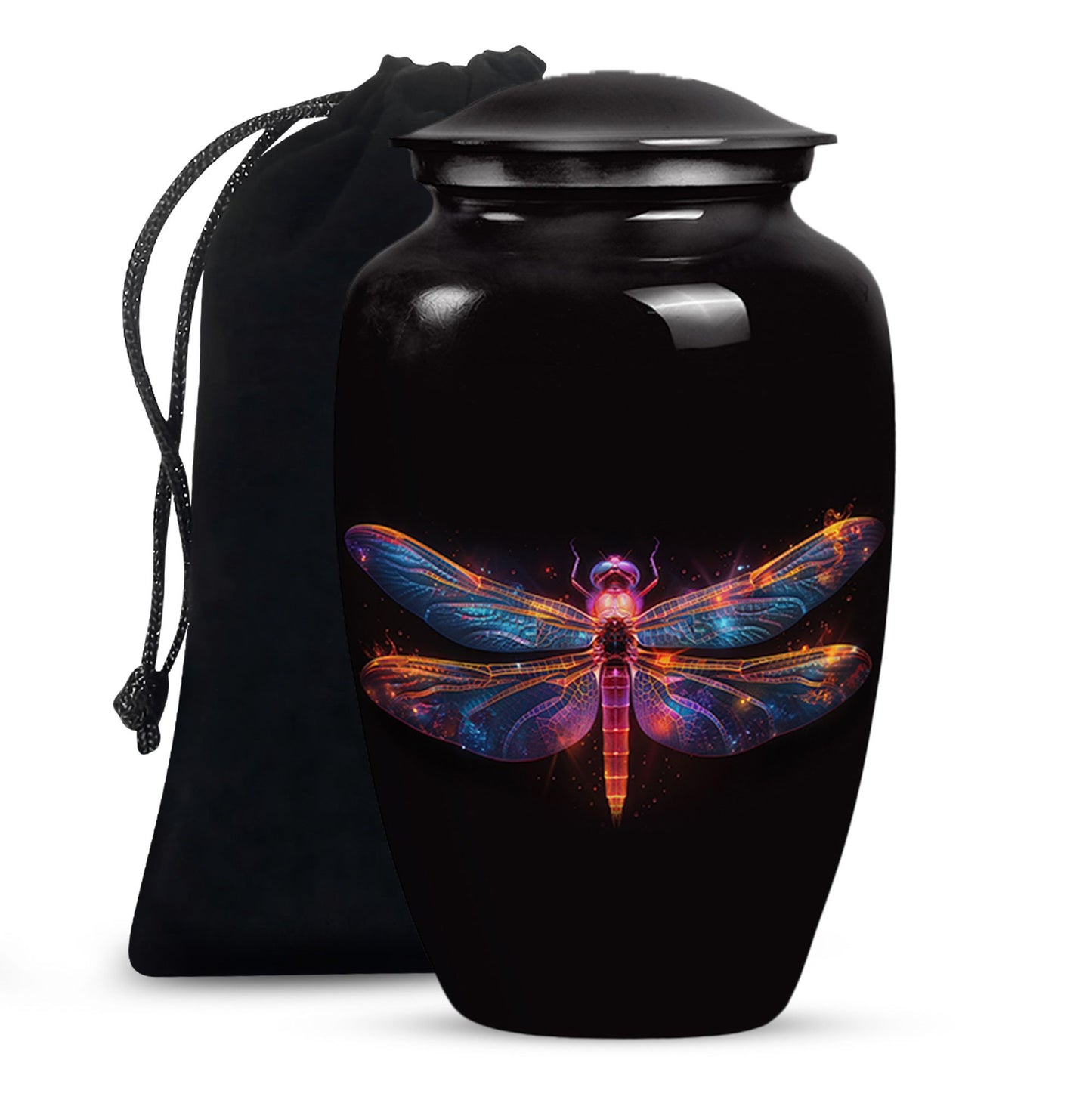 Personalized Dragonfly Cremation Urn for Women - 10-inch, 200 cu in - Yatskia