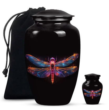 Personalized Dragonfly Cremation Urn for Women - 10-inch, 200 cu in - Yatskia