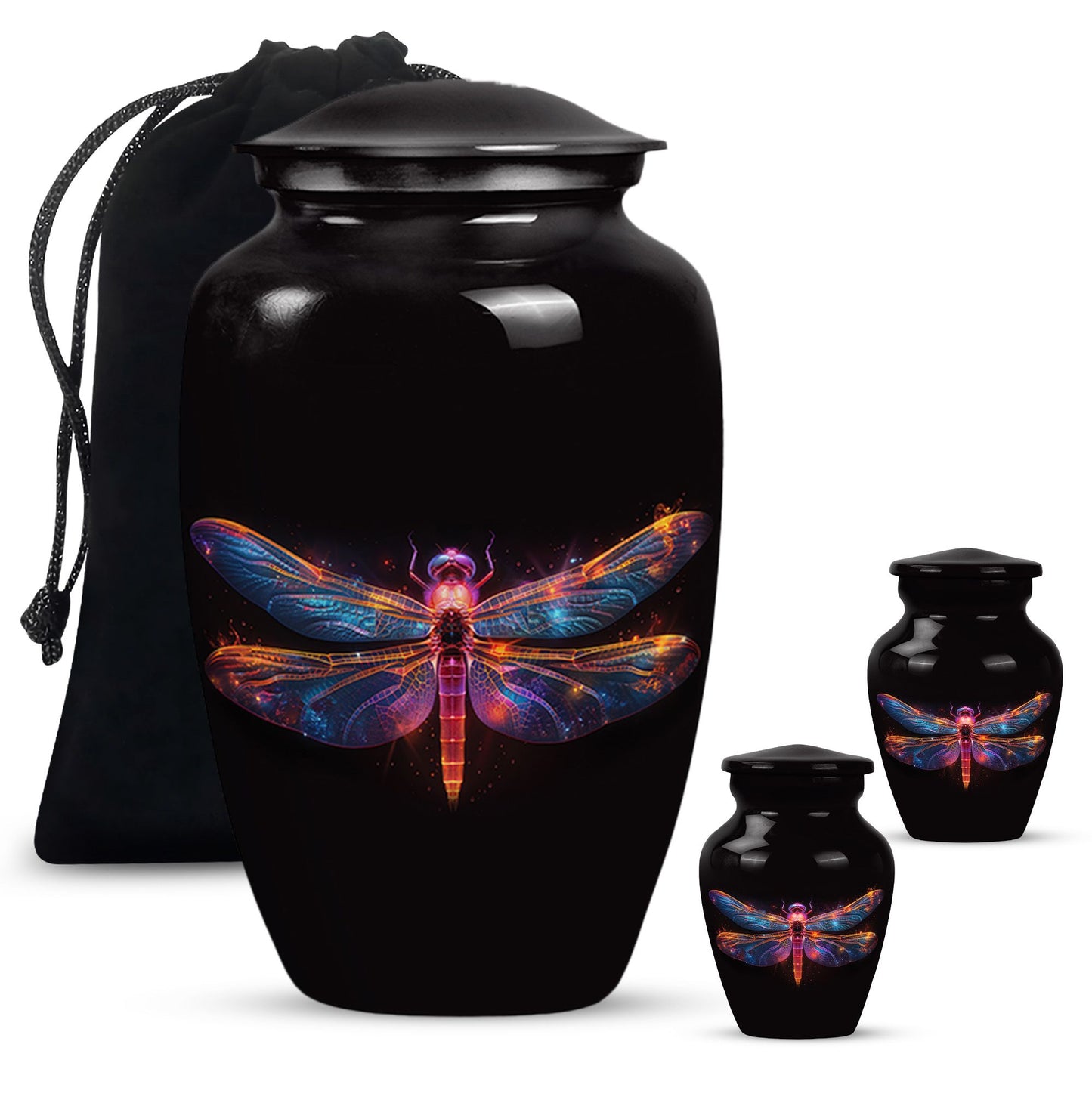 Personalized Dragonfly Cremation Urn for Women - 10-inch, 200 cu in - Yatskia