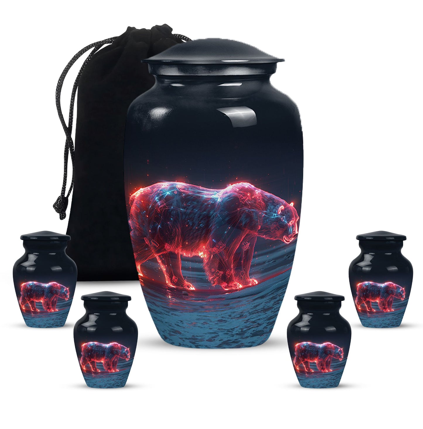 Personalized Bear Cremation Urn for Human Ashes - 10-inch, 200 cu in - Yatskia