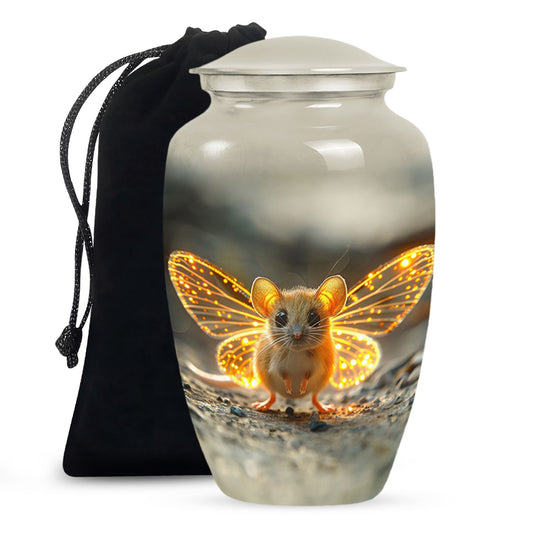 Mystical Winged Mice Urn - Unique Mouse Large Urn For Women
