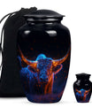Ember Horns Yak Cremation Urn - Bull Memorial Ashes Large Urn