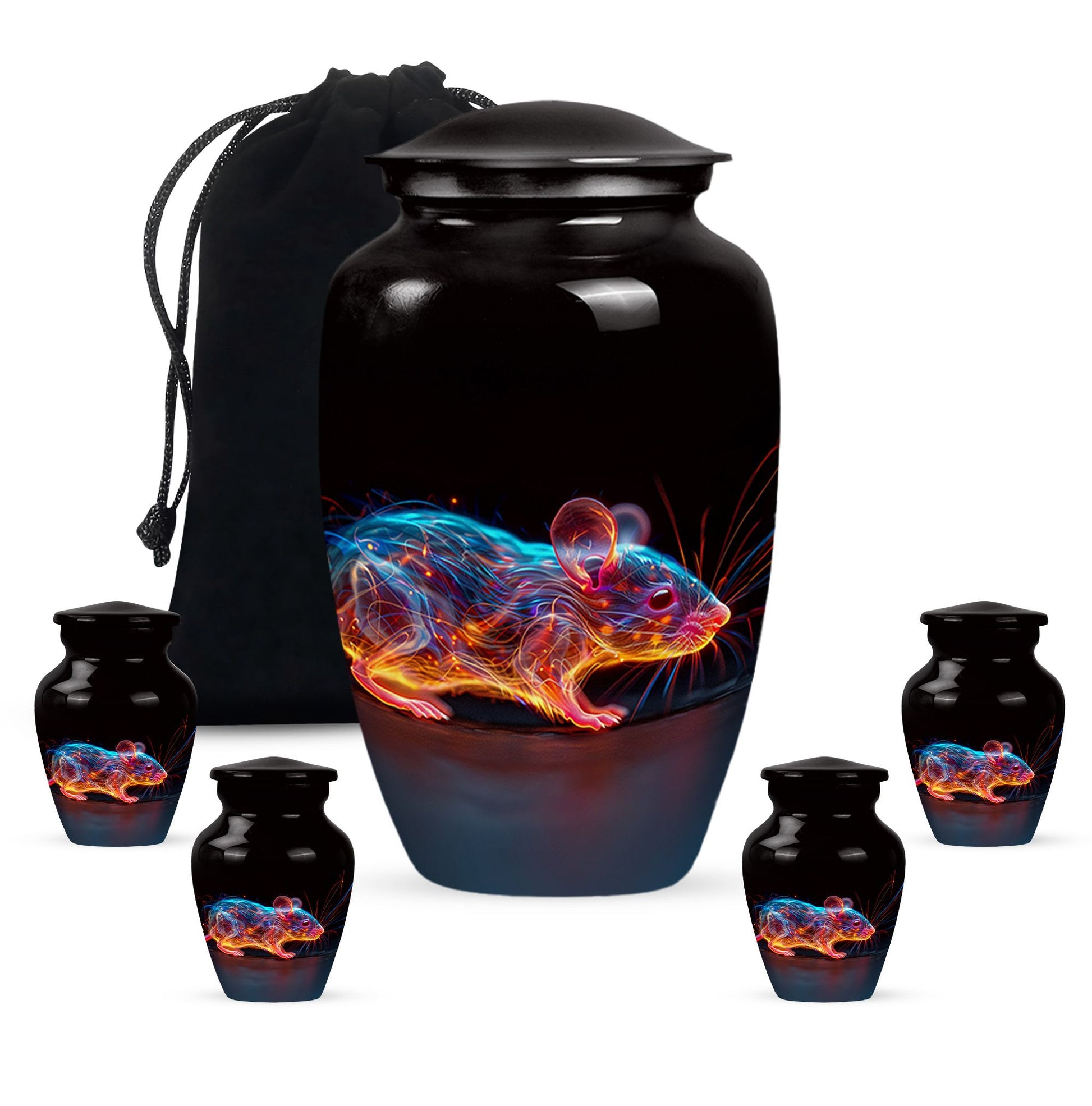 Cosmic Mouse Urn For Memorial - Rat Cremation Ashes Urn For Funeral