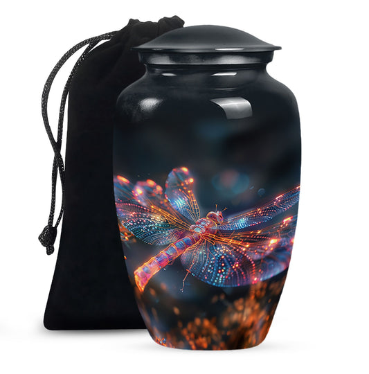 Fiery Dragonfly Keepsake For Ashes - Dragonfly Large Memorial Urn