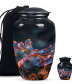 Fiery Dragonfly Keepsake For Ashes - Dragonfly Large Memorial Urn