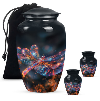 Personalized Dragonfly Keepsake Urn for Human Ashes - 10-inch, 200 cu in - Yatskia