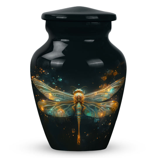 Personalized Dragonfly Cremation Urn for Women - 10-inch, 200 cu in - Yatskia