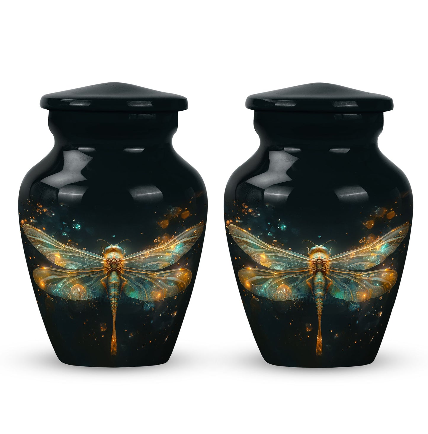 Personalized Dragonfly Cremation Urn for Women - 10-inch, 200 cu in - Yatskia