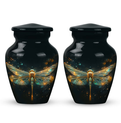 Personalized Dragonfly Cremation Urn for Women - 10-inch, 200 cu in - Yatskia