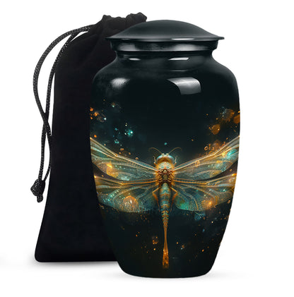 Personalized Dragonfly Cremation Urn for Women - 10-inch, 200 cu in - Yatskia