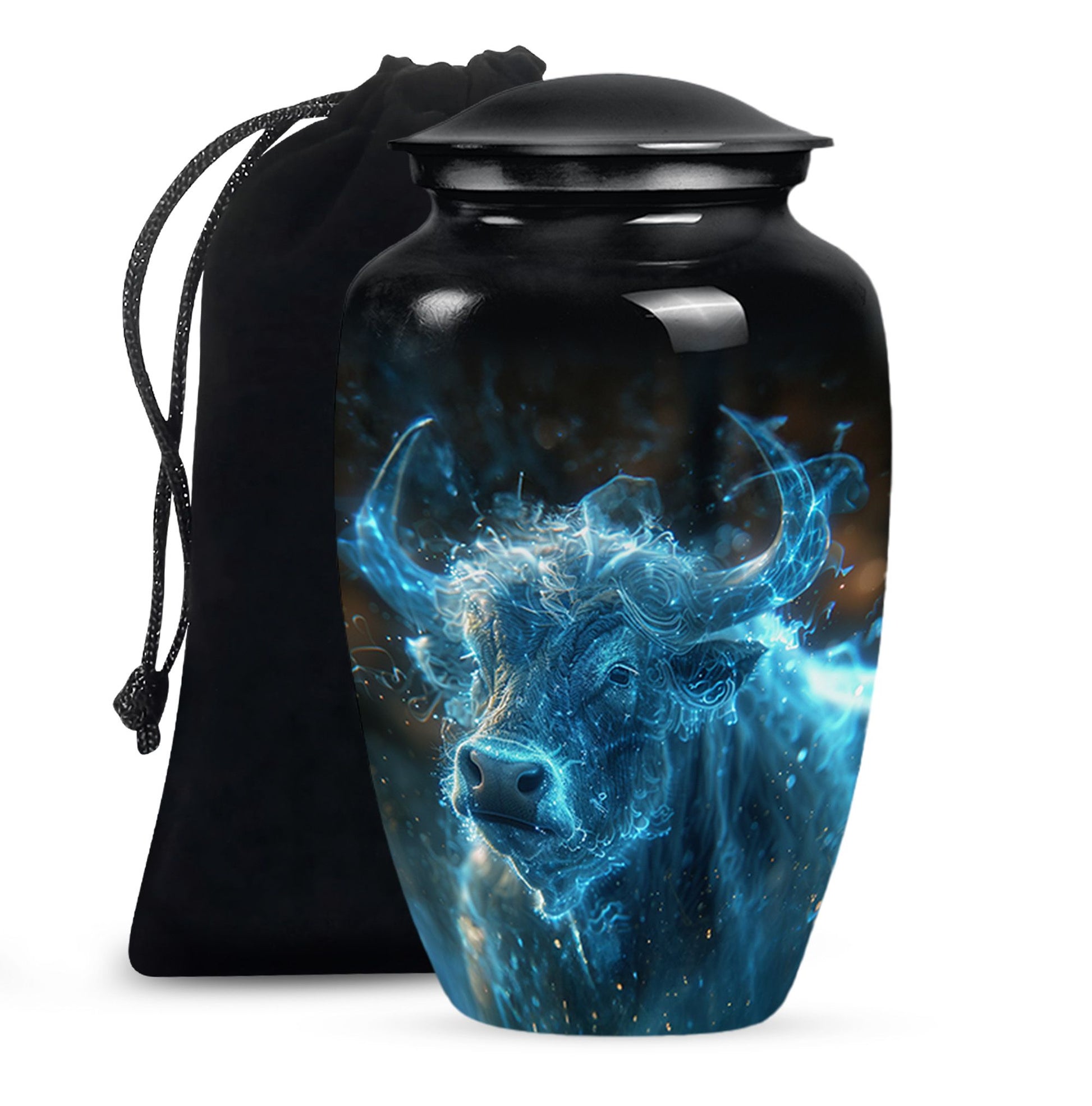 Cosmic Energy Bull Urn For Ashes - Bull Large Urn For Adult Human