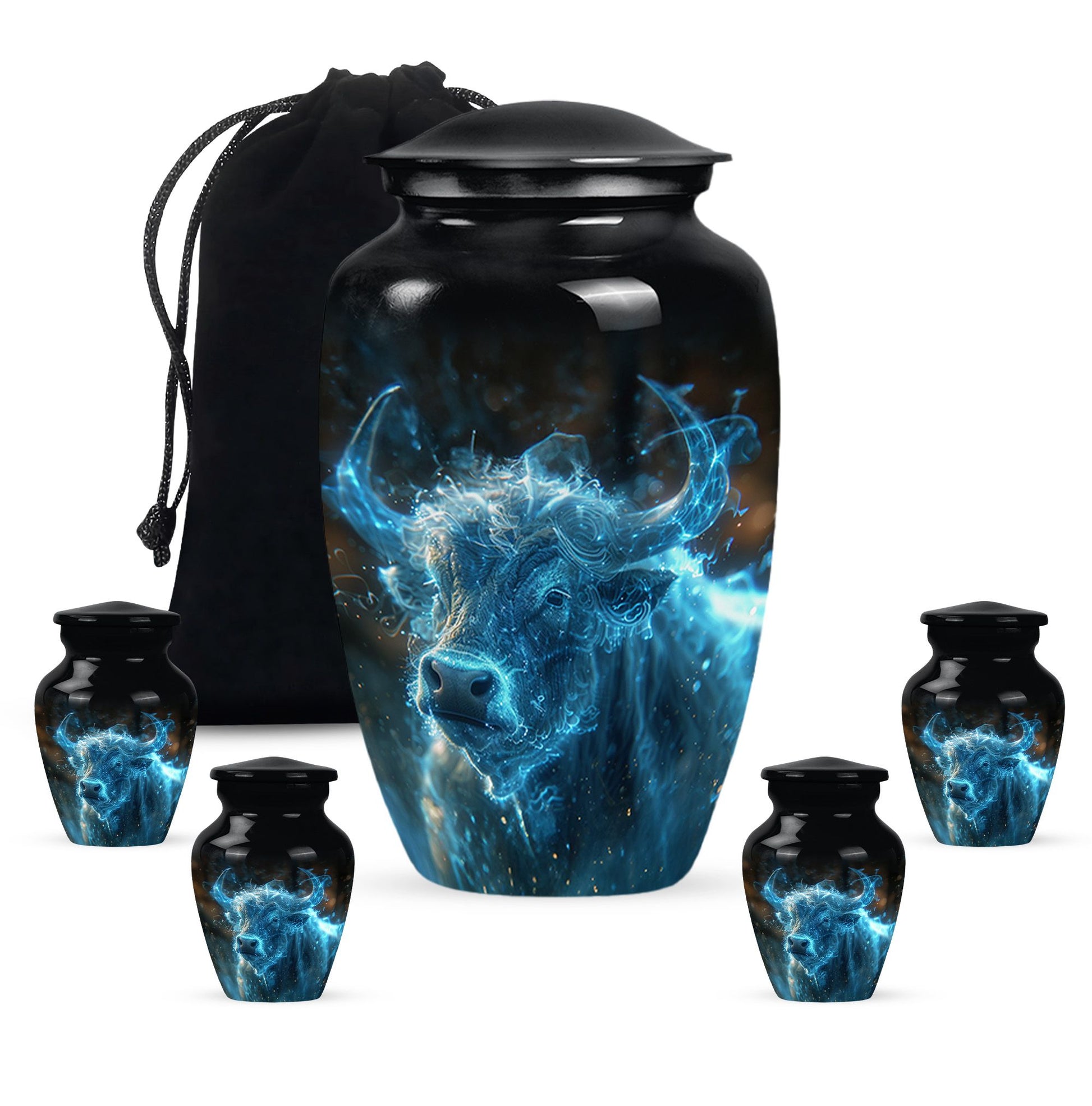 Cosmic Energy Bull Urn For Ashes - Bull Large Urn For Adult Human