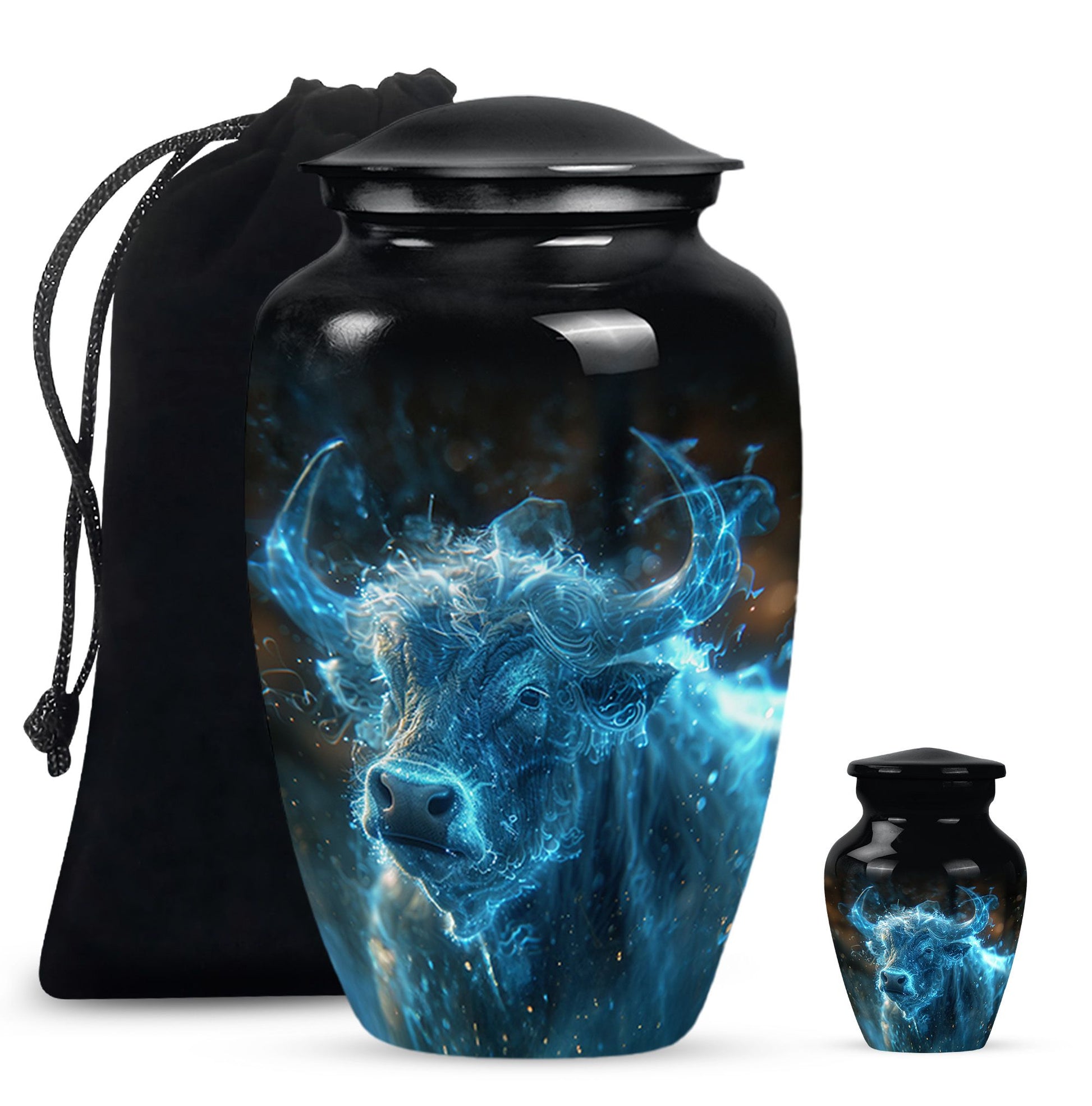 Cosmic Energy Bull Urn For Ashes - Bull Large Urn For Adult Human