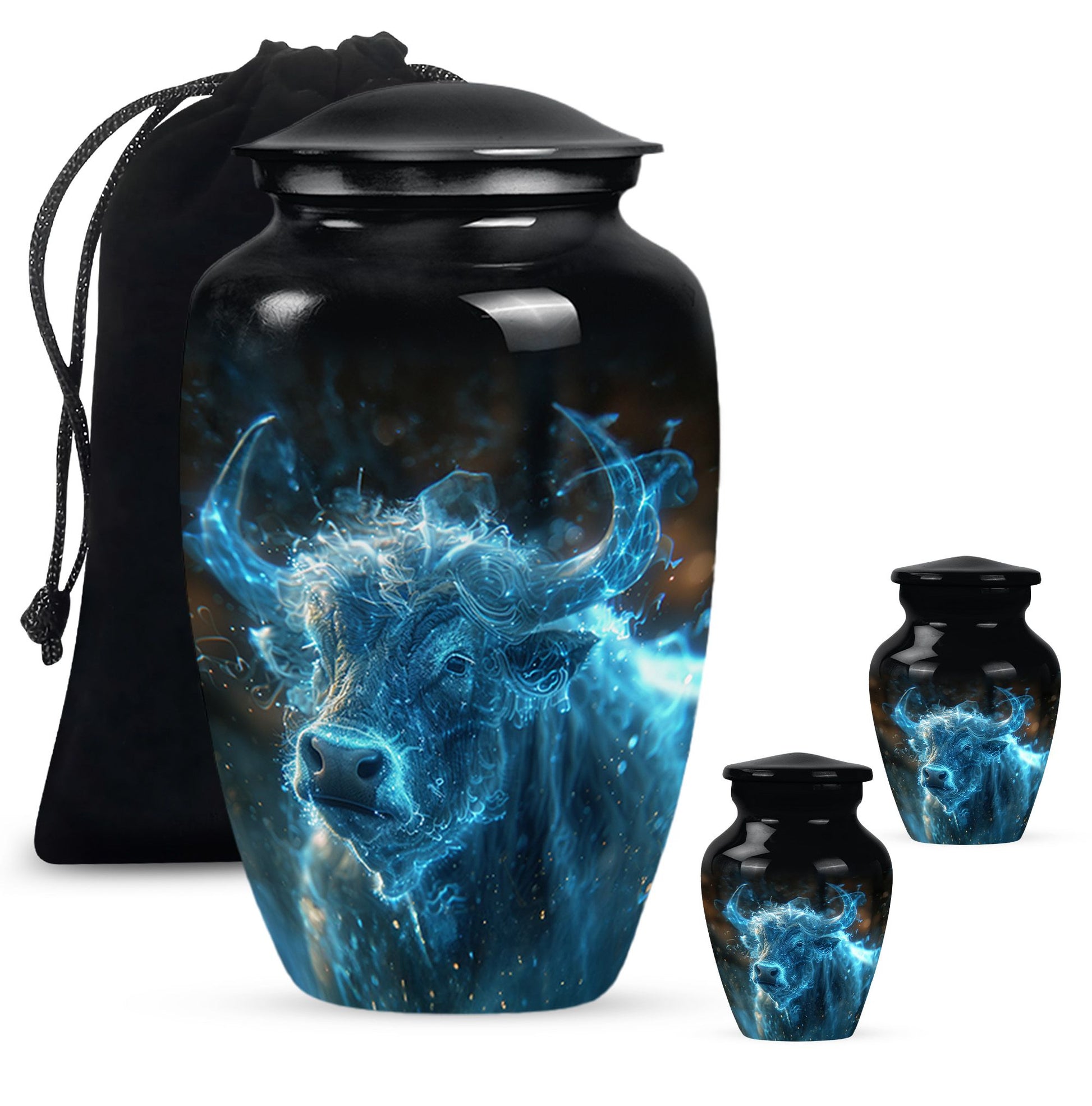 Cosmic Energy Bull Urn For Ashes - Bull Large Urn For Adult Human