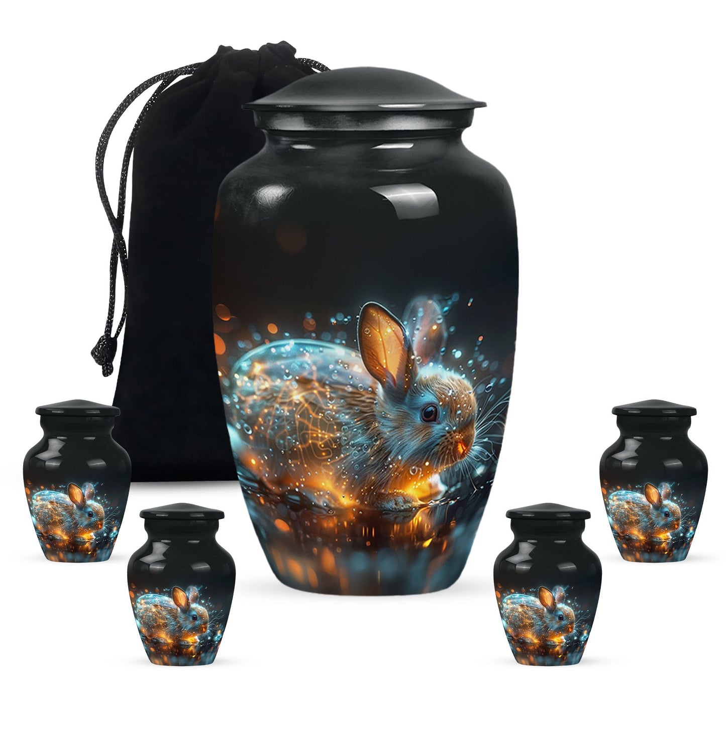 Personalized Rabbit Cremation Urn for Pet Ashes - 10-inch, 200 cu in - Yatskia