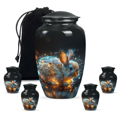 Personalized Rabbit Cremation Urn for Pet Ashes - 10-inch, 200 cu in - Yatskia