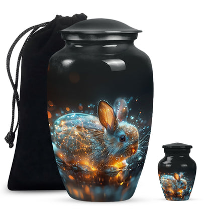 Personalized Rabbit Cremation Urn for Pet Ashes - 10-inch, 200 cu in - Yatskia