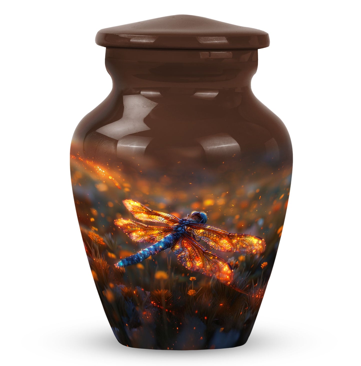Personalized Dragonfly Memorial Urn for Human Ashes - 10-inch, 200 cu in - Yatskia